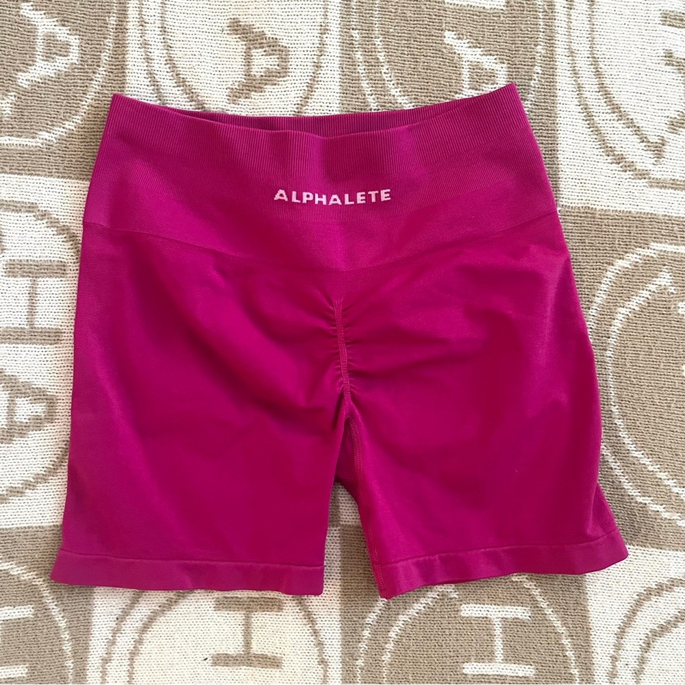 Alphalete Magenta Athletic Bike Shorts